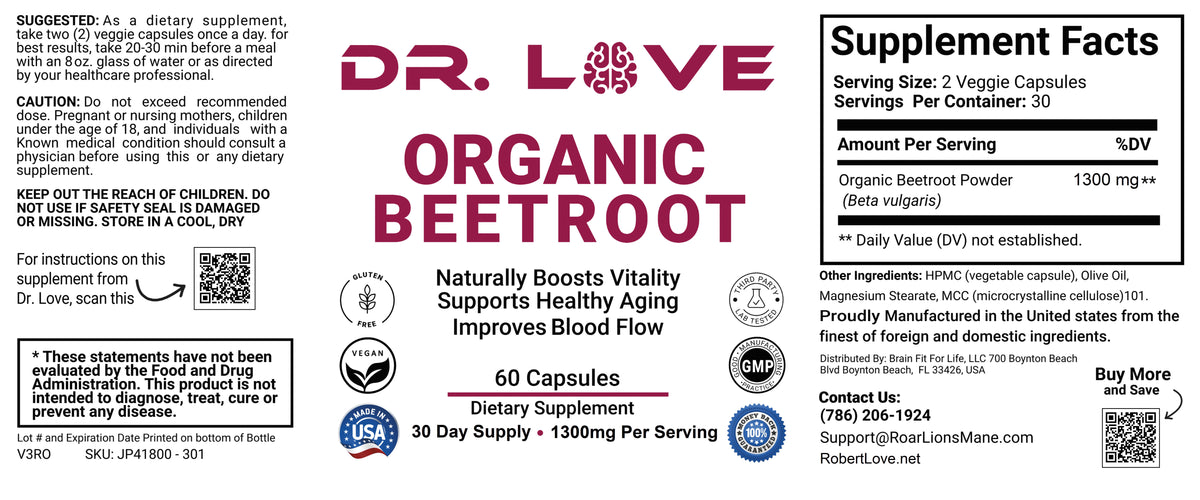 Dr. Love's Organic Beetroot - 1300mg