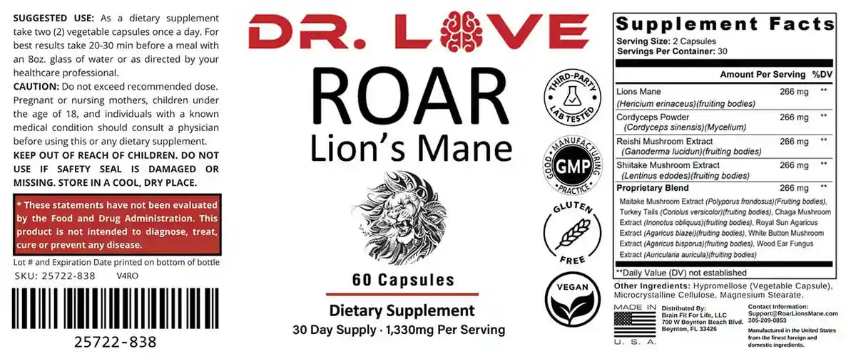 Brain Power Bundle: ROAR Lion's Mane + Creatine + Brain Nutrition