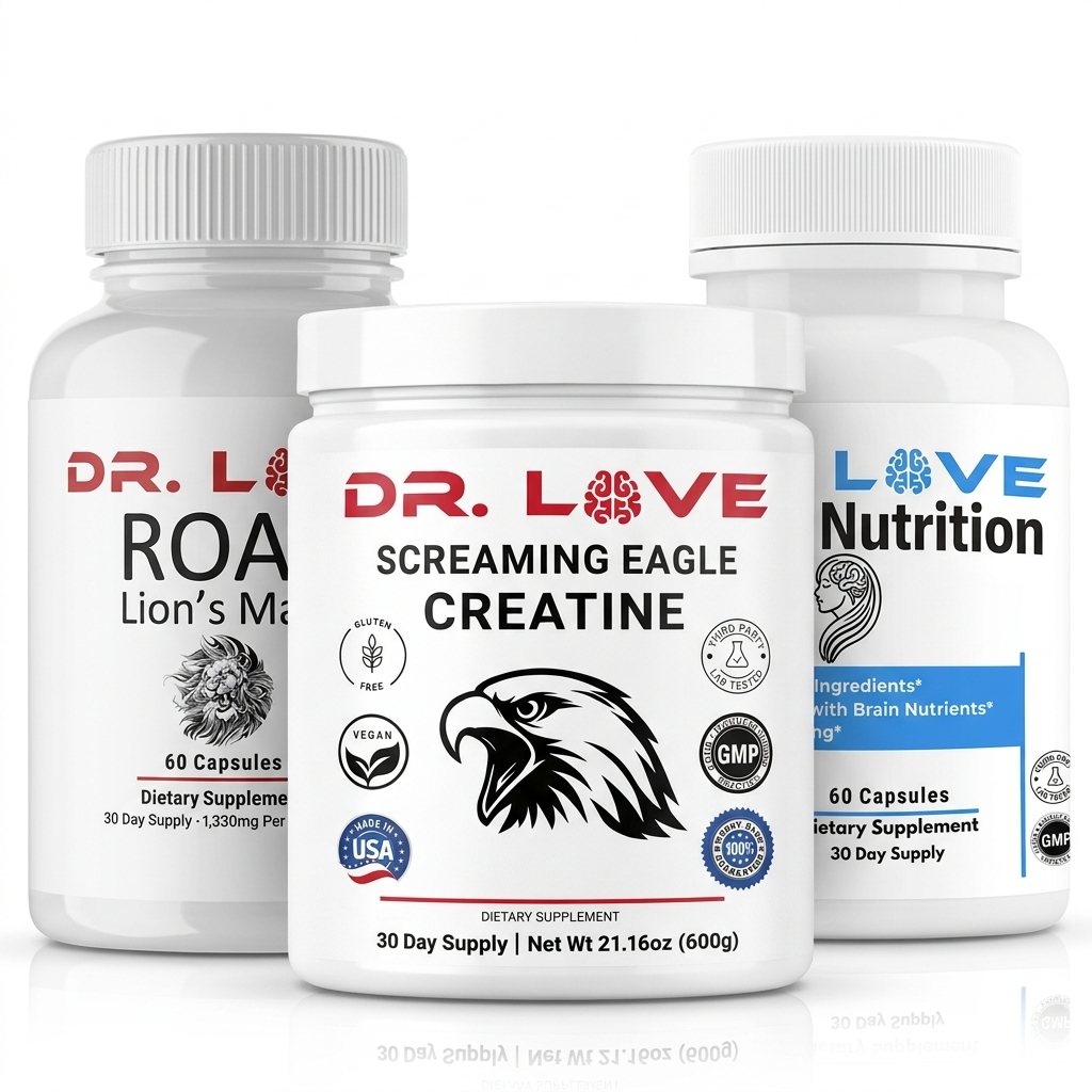 Brain Power Bundle: ROAR Lion's Mane + Creatine + Brain Nutrition